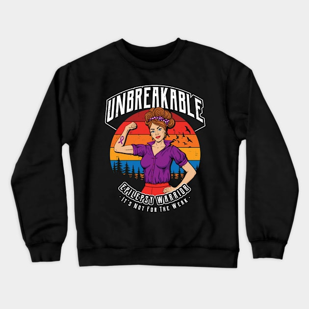 Unbreakable Epilepsy Warrior Crewneck Sweatshirt by yaros